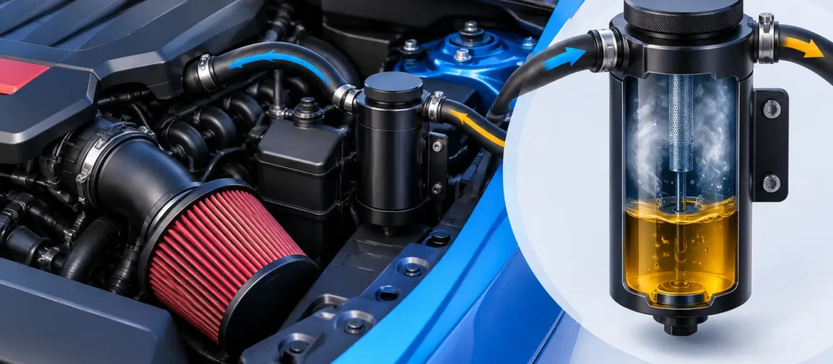 Hoe werkt een catchtank bij een getunede auto?