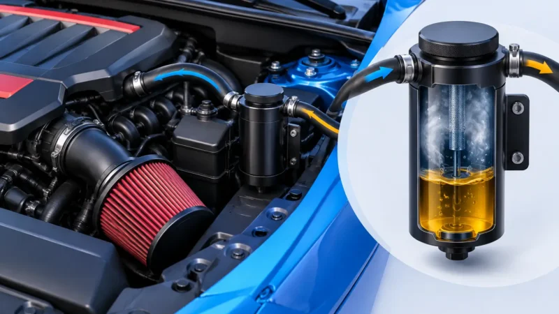 Hoe werkt een catchtank bij een getunede auto?